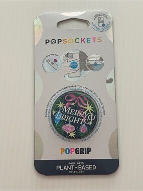 PopSocket PopGrip Merry & Bright Phone Grip – Green, Pink, Blue, Black